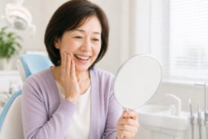 治療を経て満足な女性の様子