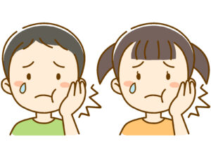 歯を痛がる子どものイラスト