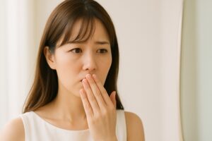 口元を気にする女性