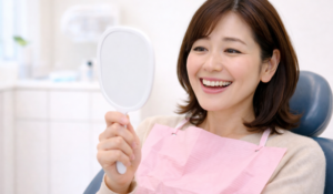 虫歯が治って嬉しそうな女性